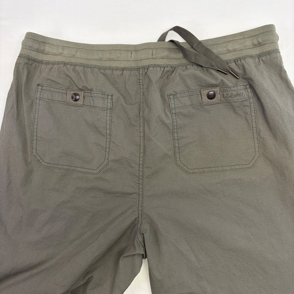 NEW LL Bean Ripstop Jogger Pants Womens Large Dark Taupe Cotton Blend Gorpcore - Picture 3 of 12